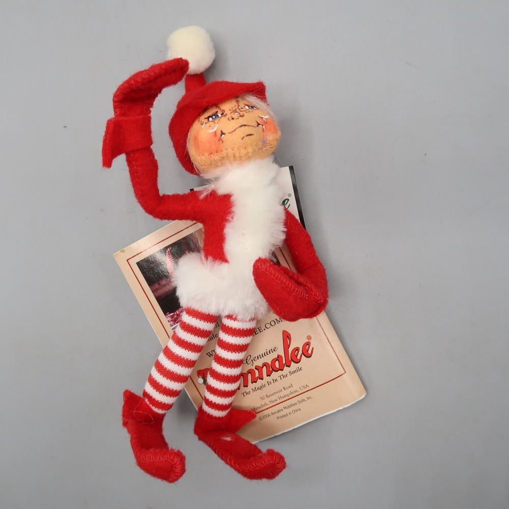 Annalee 2007 Red Elf with Red Striped Leggings 5 in